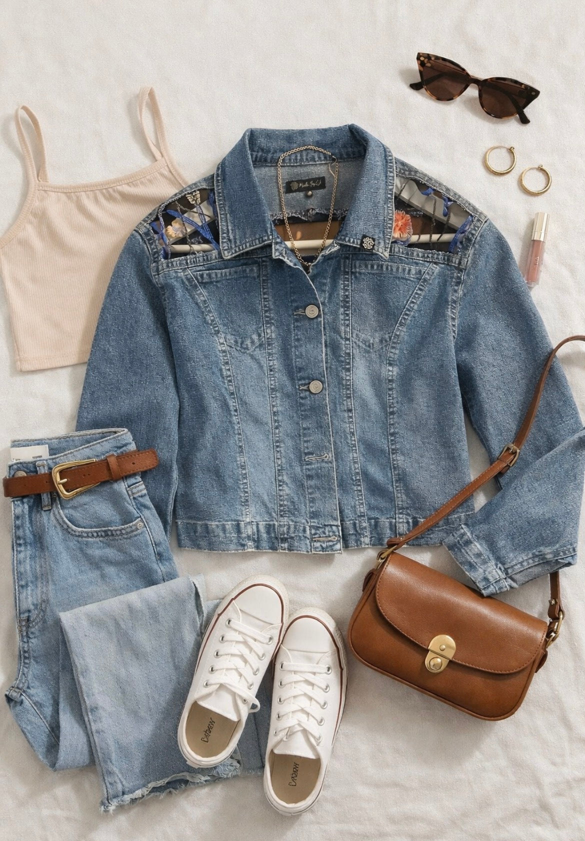 Denim Jacket – Floral & Satin Lined Edition