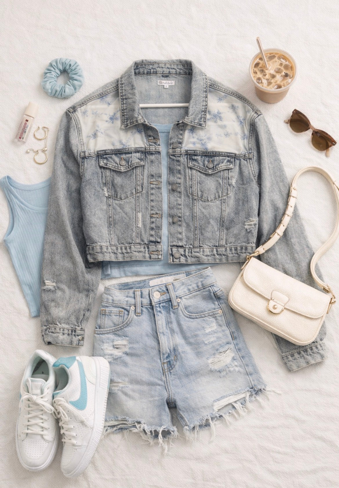 Denim Jacket – Blue Floral Sheer Edition