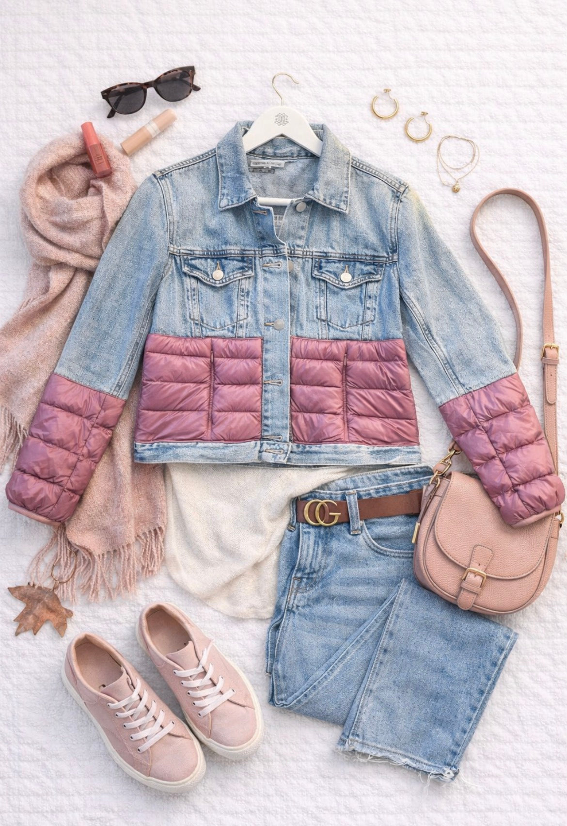 Denim Jacket – Mauve Puffer
