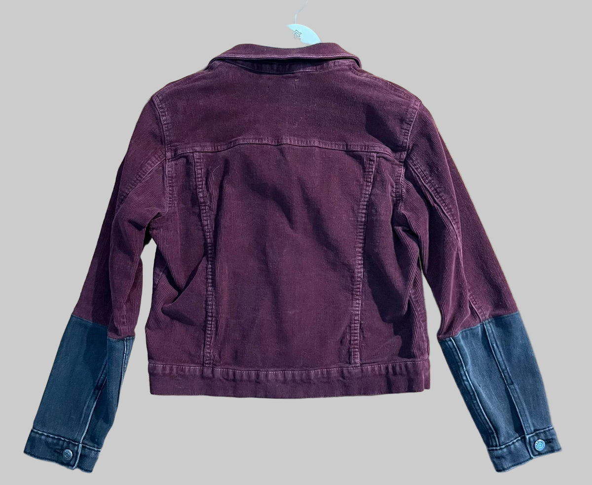 Corduroy Jacket – Burgundy & Charcoal Contrast