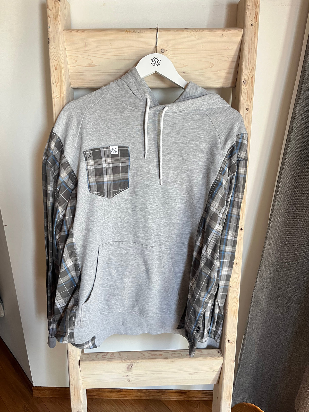 Grey Plaid Remix Hoodie