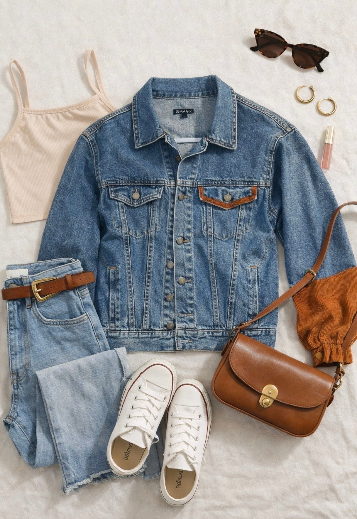 Denim Jacket – Rust Corduroy Cuff Edition