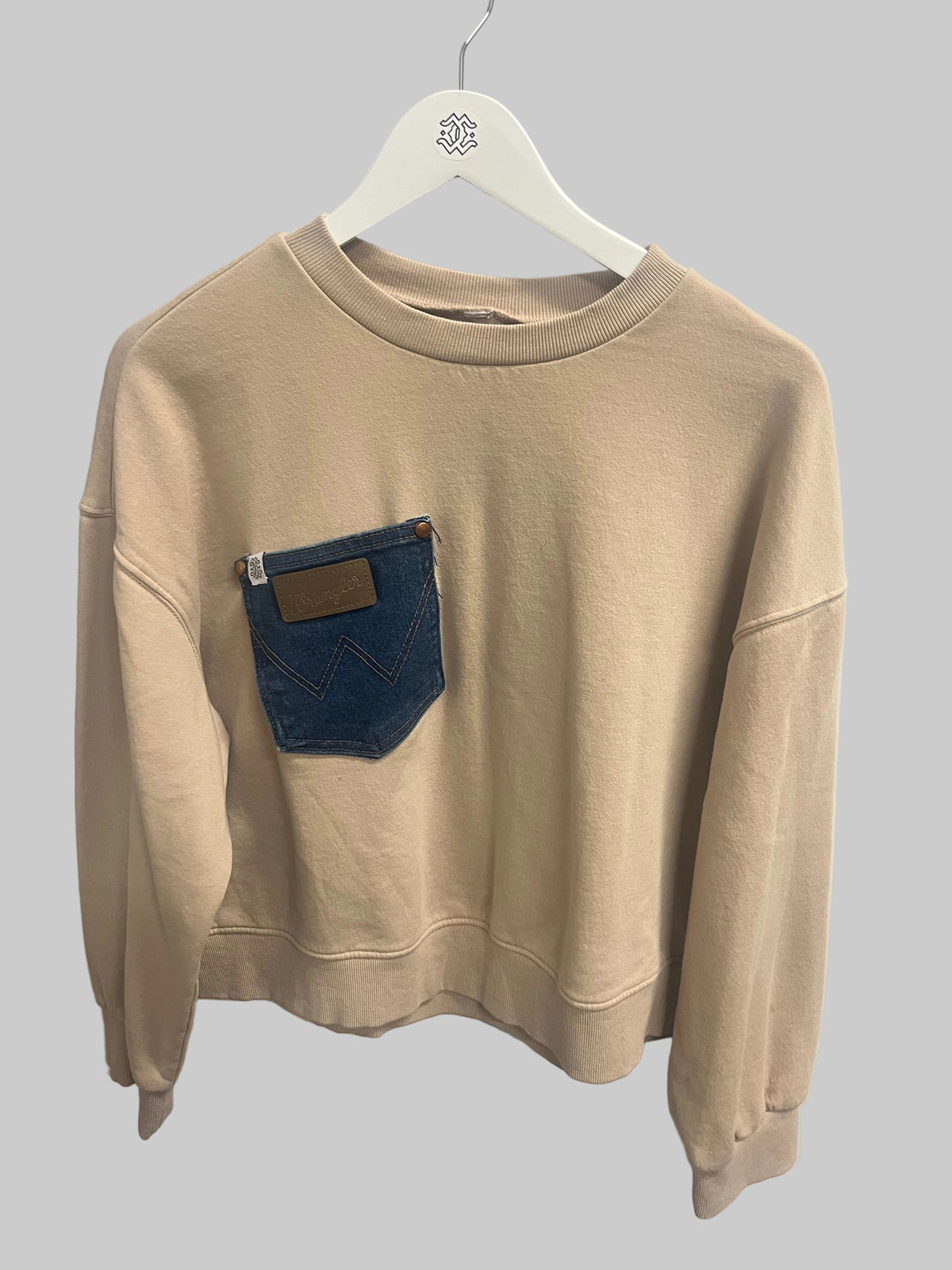 Soft Neutrals Denim Pocket Crew