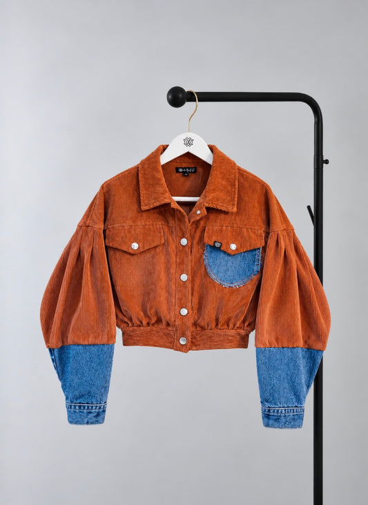 Corduroy Jacket – Rust & Denim Contras