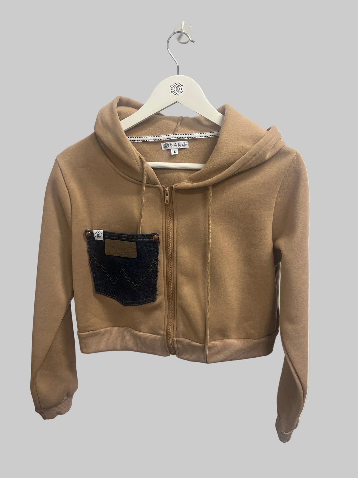 Sandstone Denim Pocket Zip Hoodie