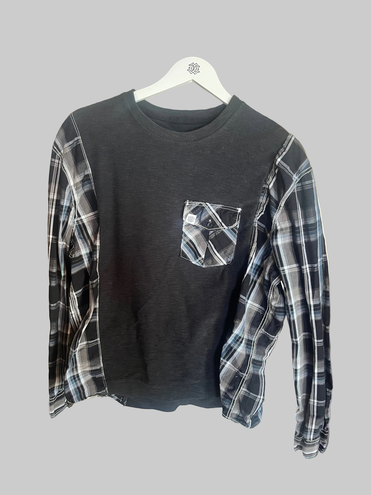 Midnight Plaid Contrast Pullover