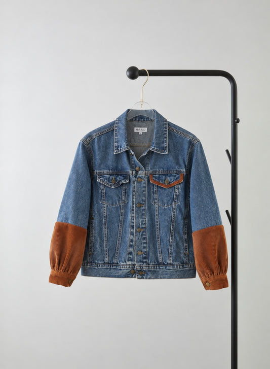 Denim Jacket – Rust Corduroy Cuff Edition