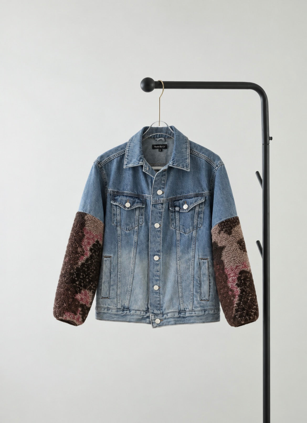 Fleece Sleeve Trucker Jacket