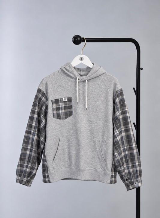 Grey Plaid Remix Hoodie