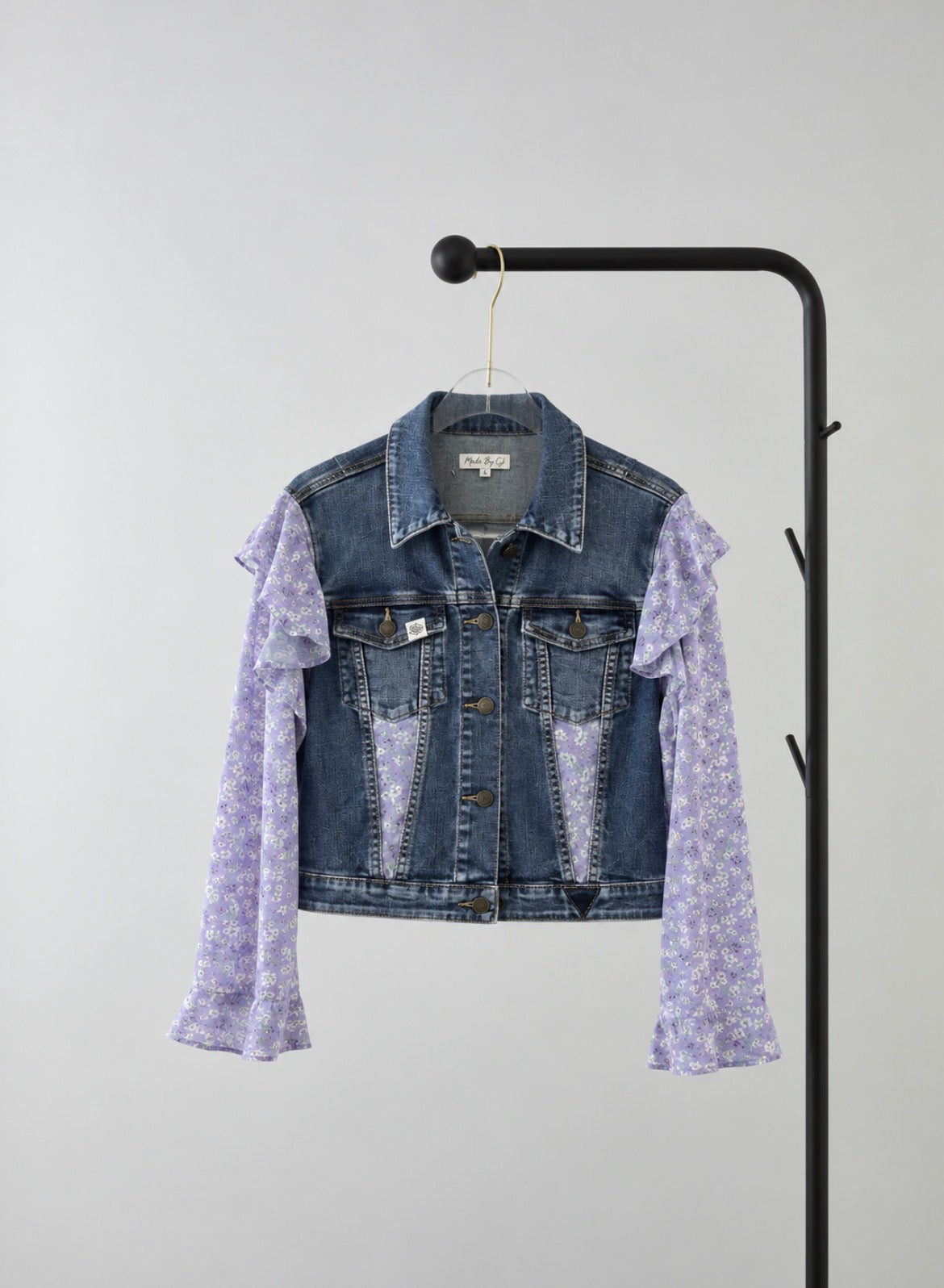 Denim Jacket – Lavender Floral Edition