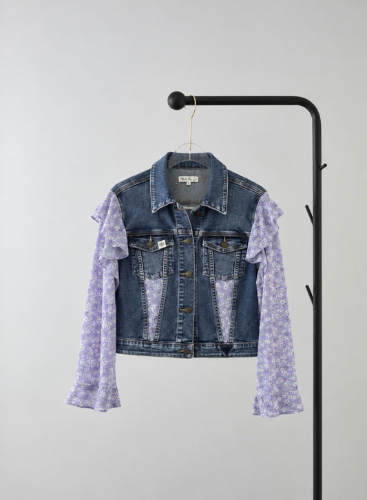 Denim Jacket – Lavender Floral Edition