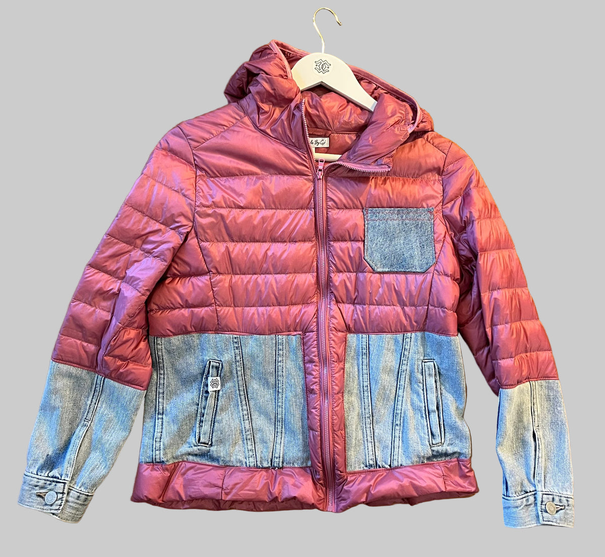 Puffer Jacket – Mauve & Denim Edition
