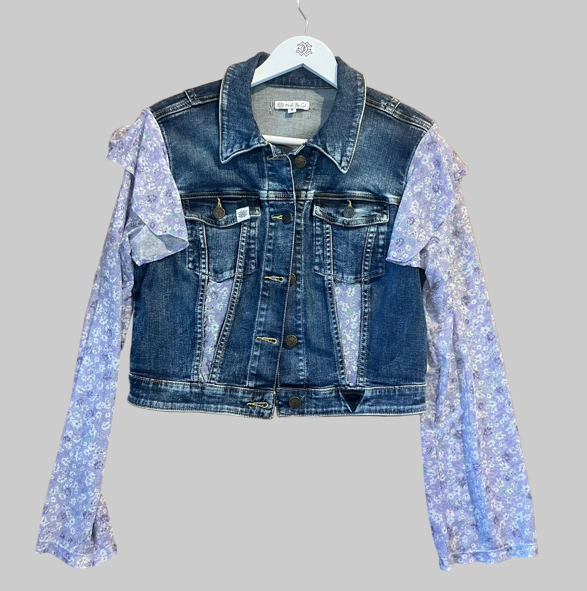 Denim Jacket – Lavender Floral Edition