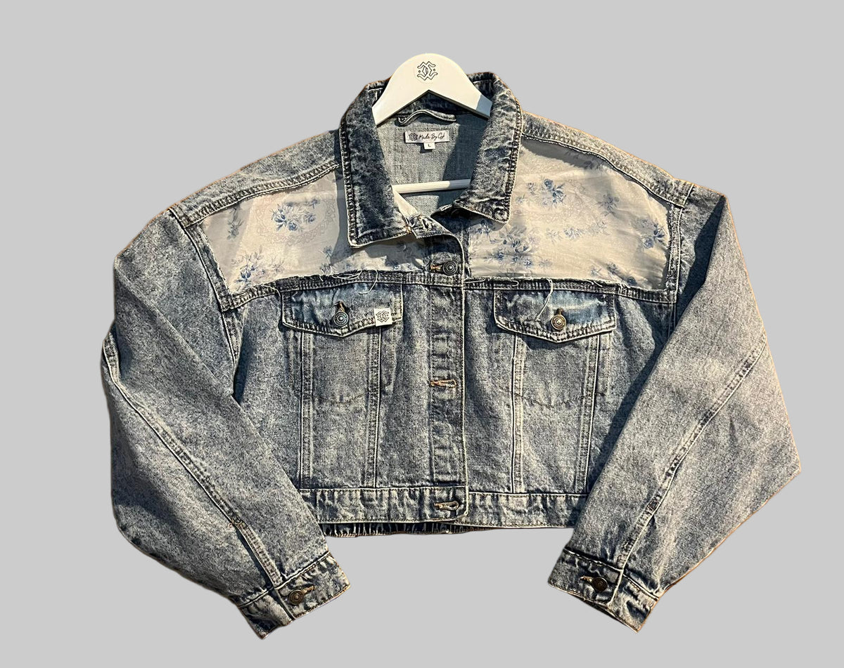 Denim Jacket – Blue Floral Sheer Edition