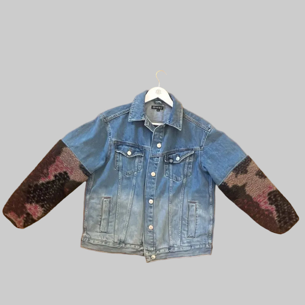 Fleece Sleeve Trucker Jacket