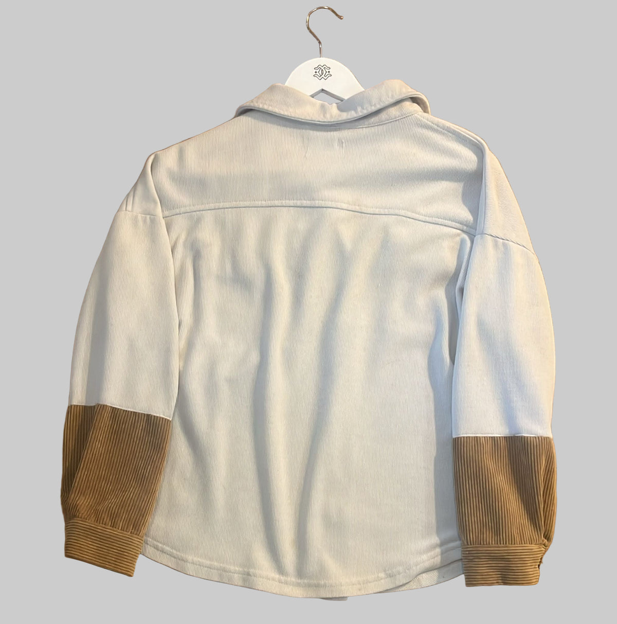 Corduroy Button-Up – Cream & Caramel Contrast