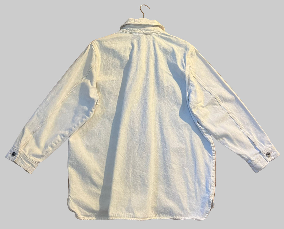 White Jacket – Cream & Navy Patch Edition