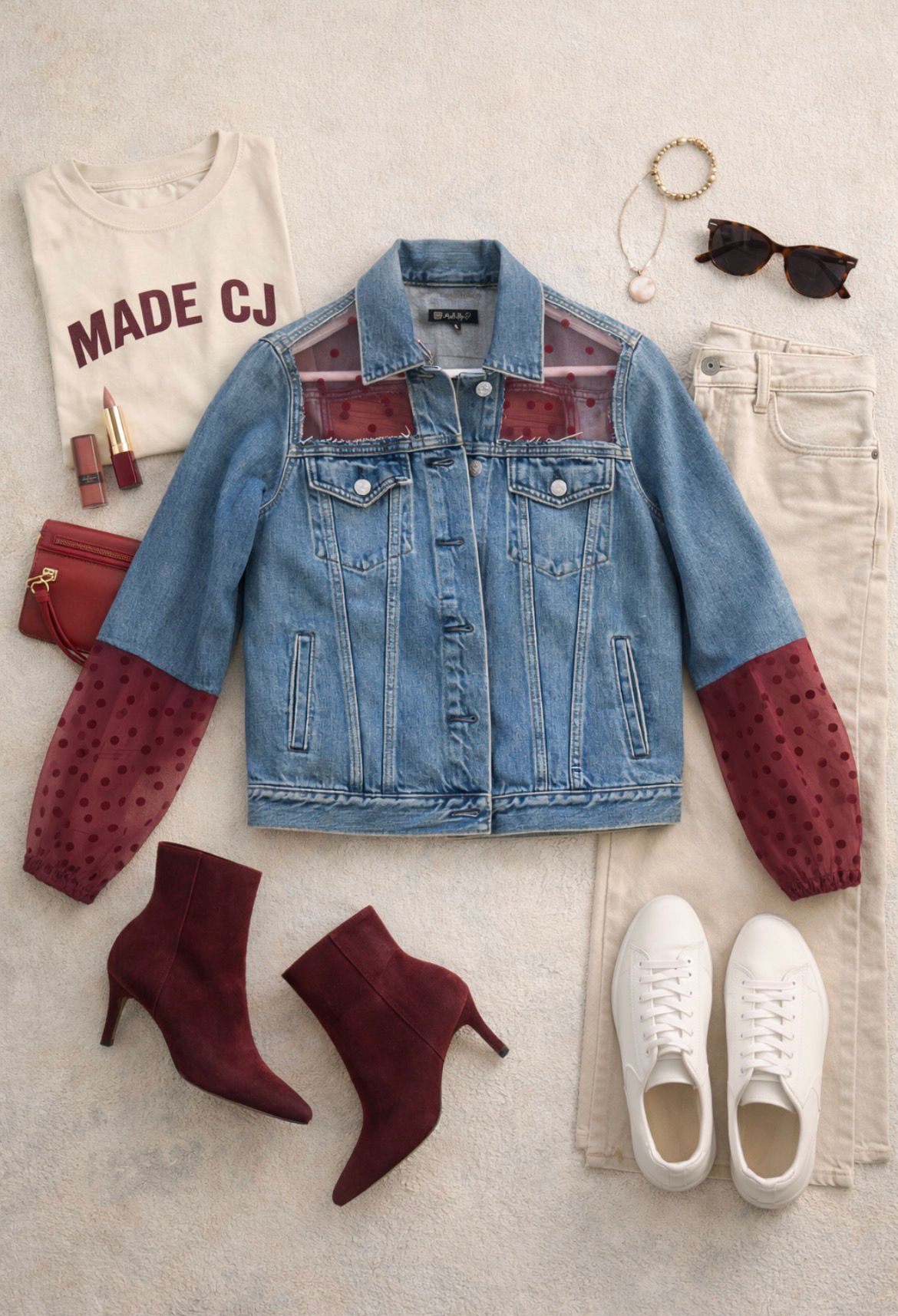 Denim Jacket – Ruby Dot Mesh